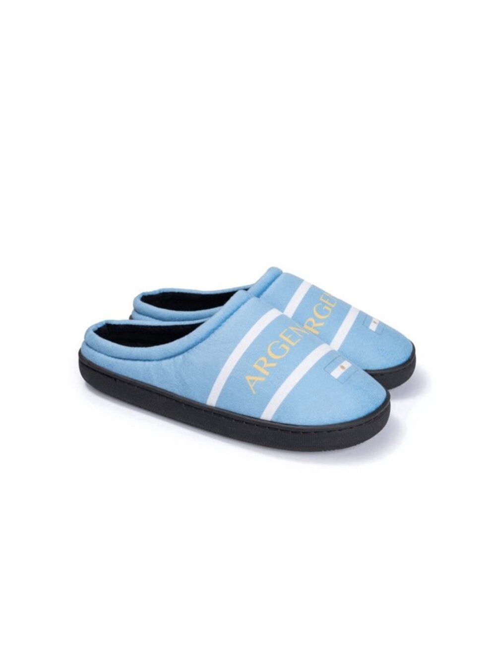 Ground Up Soccer Fans Argentina Plush Men Slippers Size 9-10